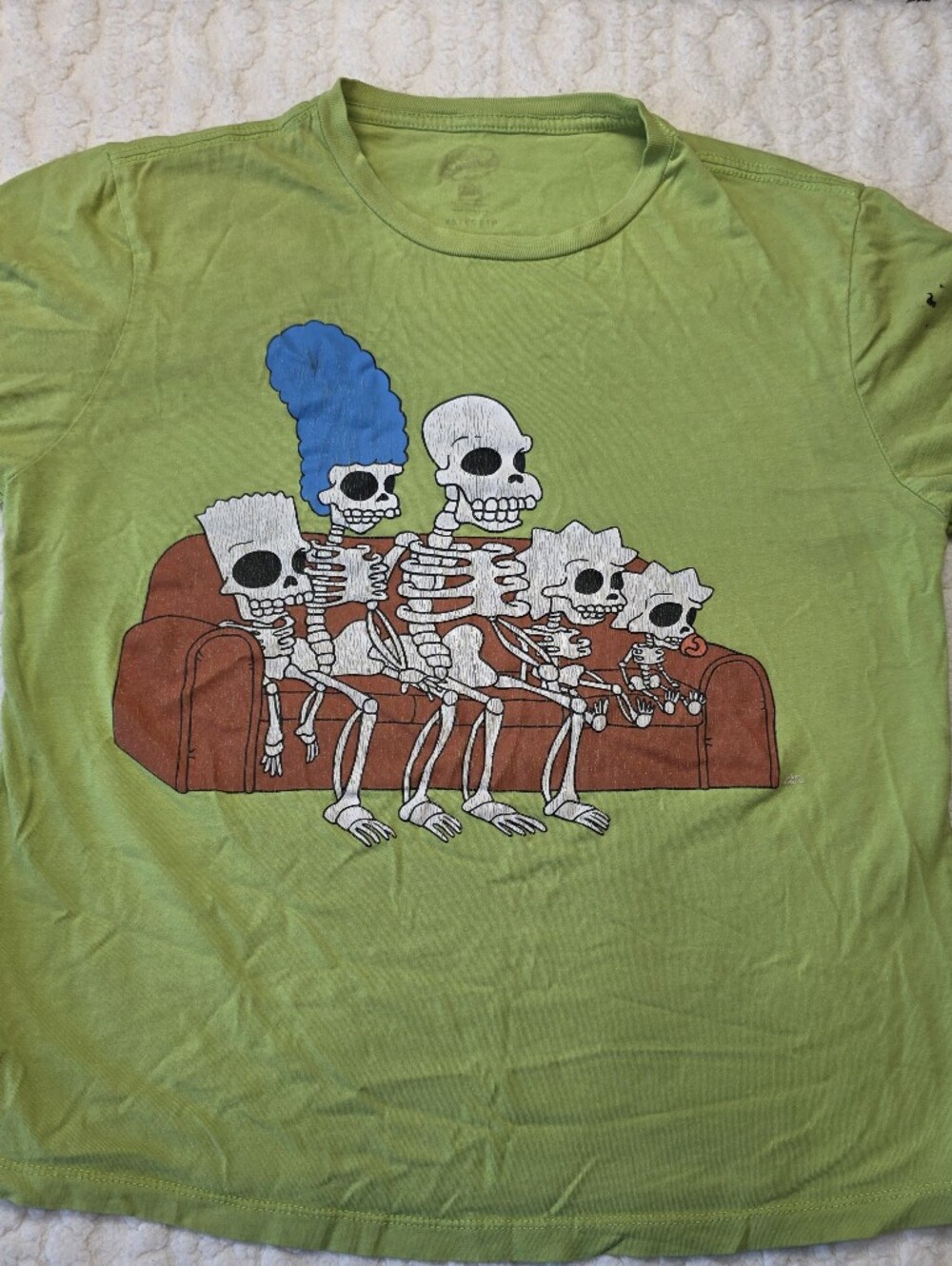 The Simpsons Treehouse of Horror Skeleton Couch T-Shirt Size XS Halloween